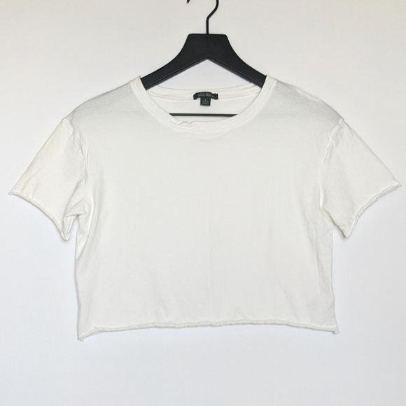 Wild Fable Small White Raw Hem Boxy Crop Top -NWOT - Picture 4 of 7